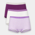 Girls Boxer (Pack of 3) - Lilac Lace Checks - Savys Retail -