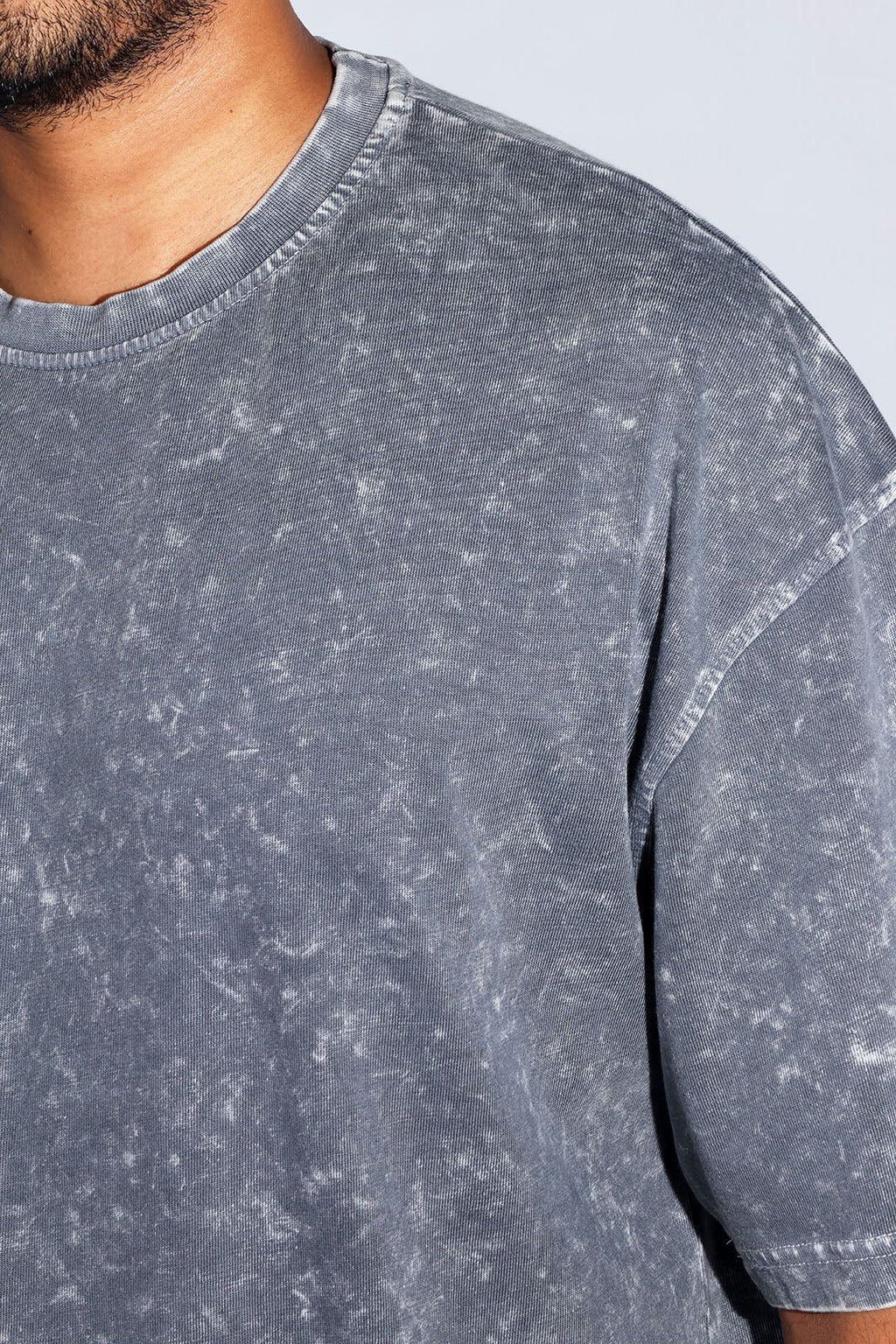Grey Thermopol Washed Oversized Tee - Savys - 