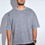 Grey Thermopol Washed Oversized Tee - Savys - 