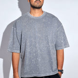 Grey Thermopol Washed Oversized Tee - Savys - 