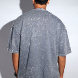 Grey Thermopol Washed Oversized Tee - Savys - 