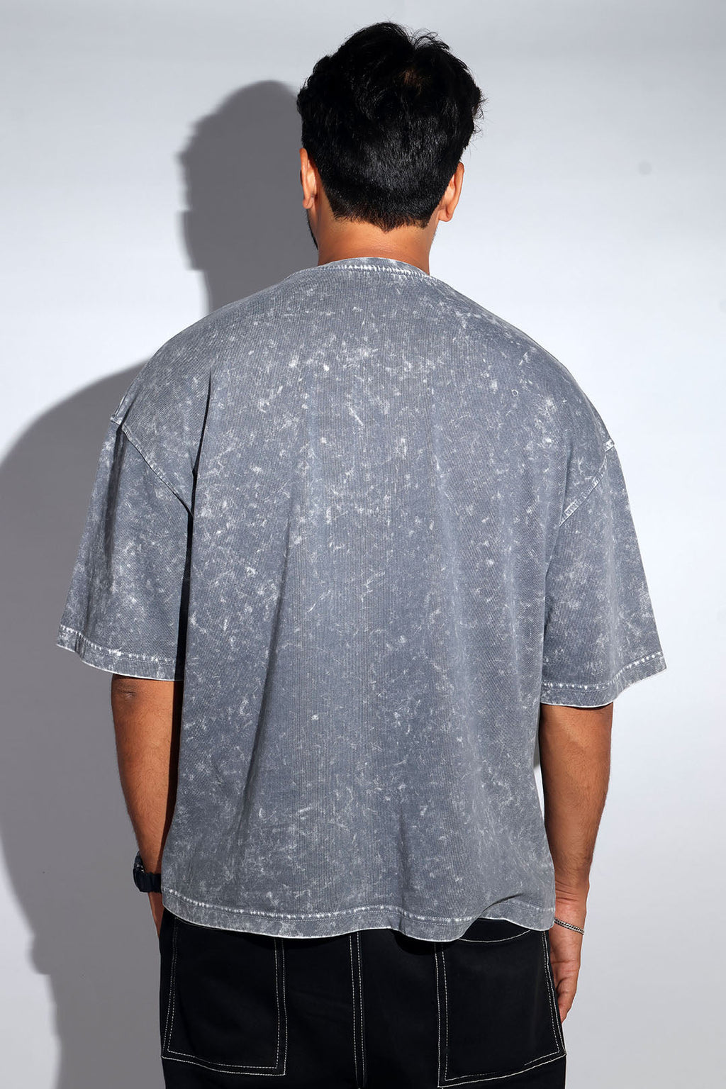Grey Thermopol Washed Oversized Tee - Savys - 
