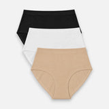 High Waist Brief (Pack of 3) - Black White Skin - Savys Retail - underwear