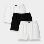 Men Cotton Boxer (Pack of 3) - White Pinstriped - Savys Retail - 