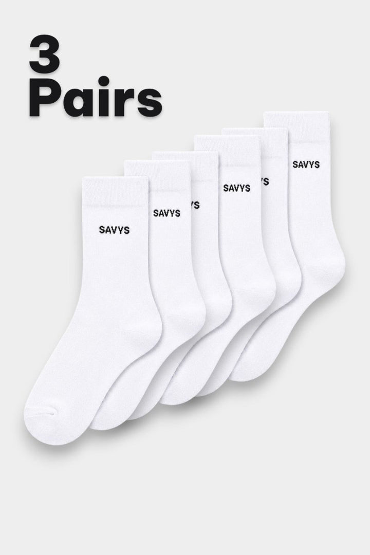 Men Essential Crew Socks (3 Pairs) – White - Savys Retail - 