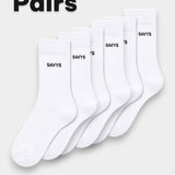 Men Essential Crew Socks (3 Pairs) – White - Savys Retail - 