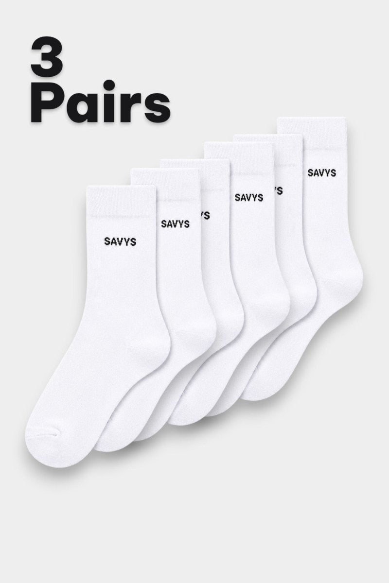 Men Essential Crew Socks (3 Pairs) – White - Savys Retail - 
