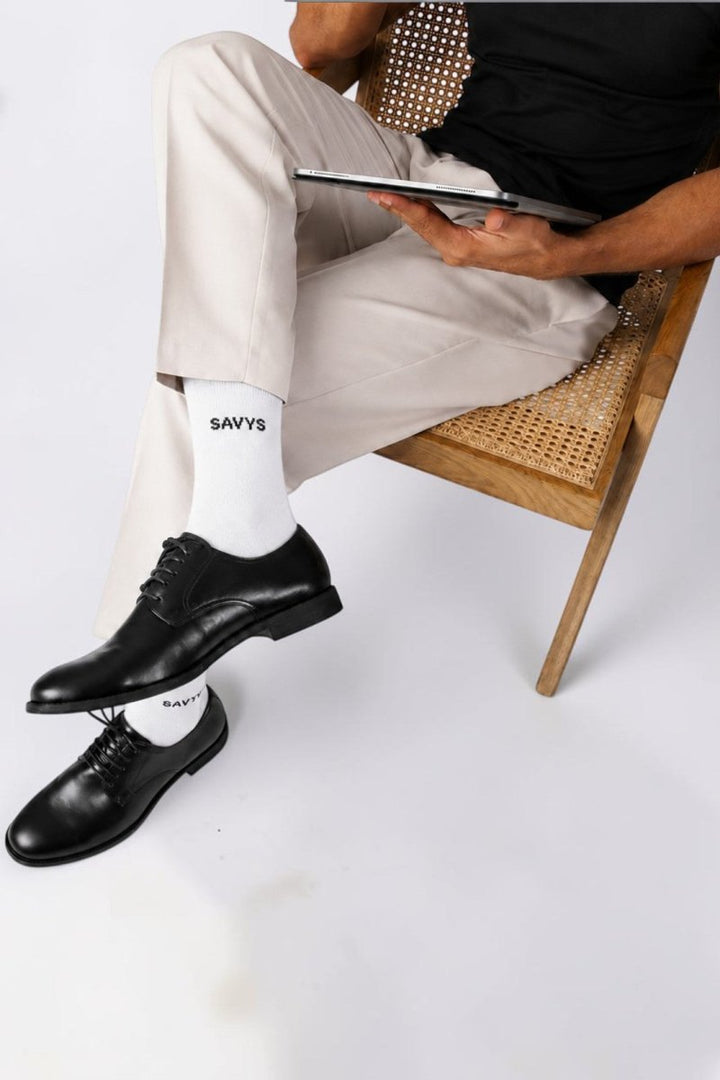 Men Essential Crew Socks (3 Pairs) – White - Savys Retail - 