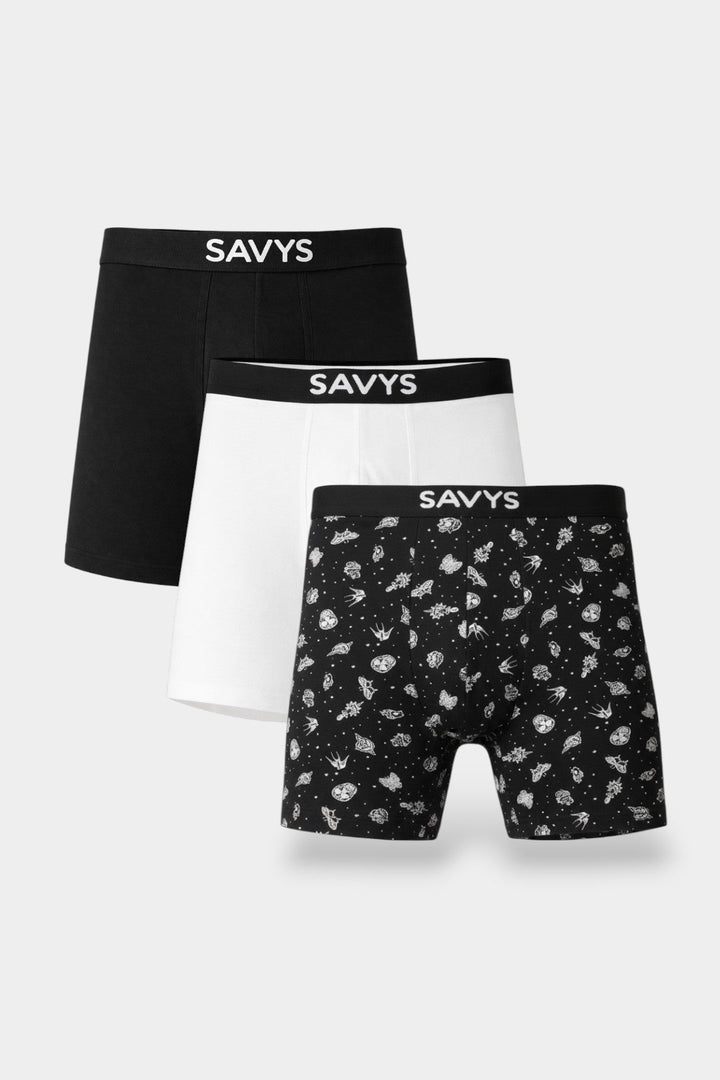 Men Long Leg Boxer Brief (Pack of 3) - Stellar Space - Savys Retail - 