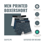 Men Printed Boxershort Underwear (Pack of 3) - Savys - 
