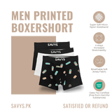 Men Printed Boxershort Underwear (Pack of 3) - Savys - 
