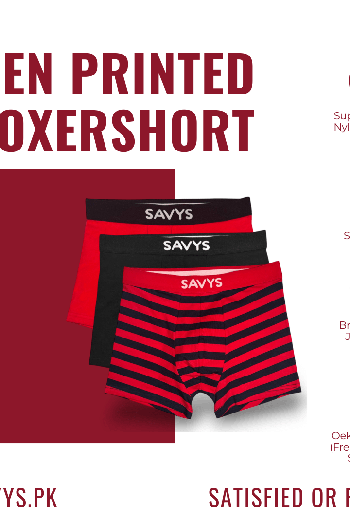Men Printed Boxershort Underwear (Pack of 3) - Savys - 
