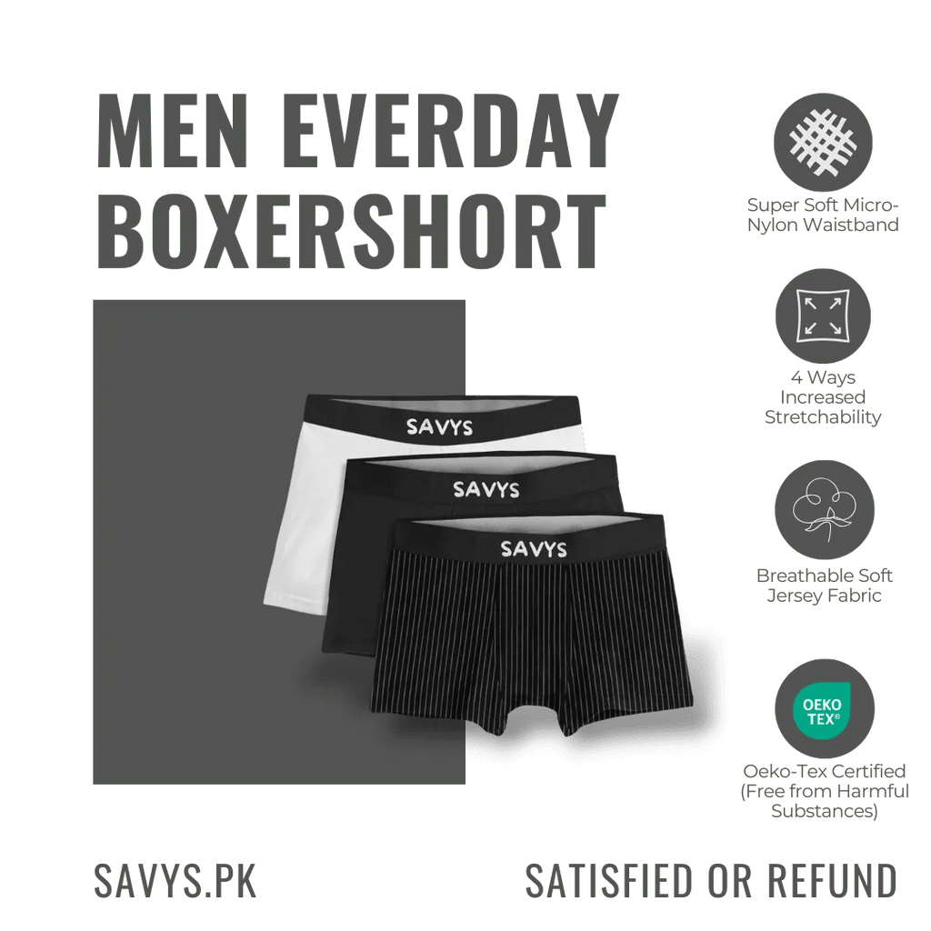 Men Printed Boxershort Underwear (Pack of 3) - Savys Retail - 