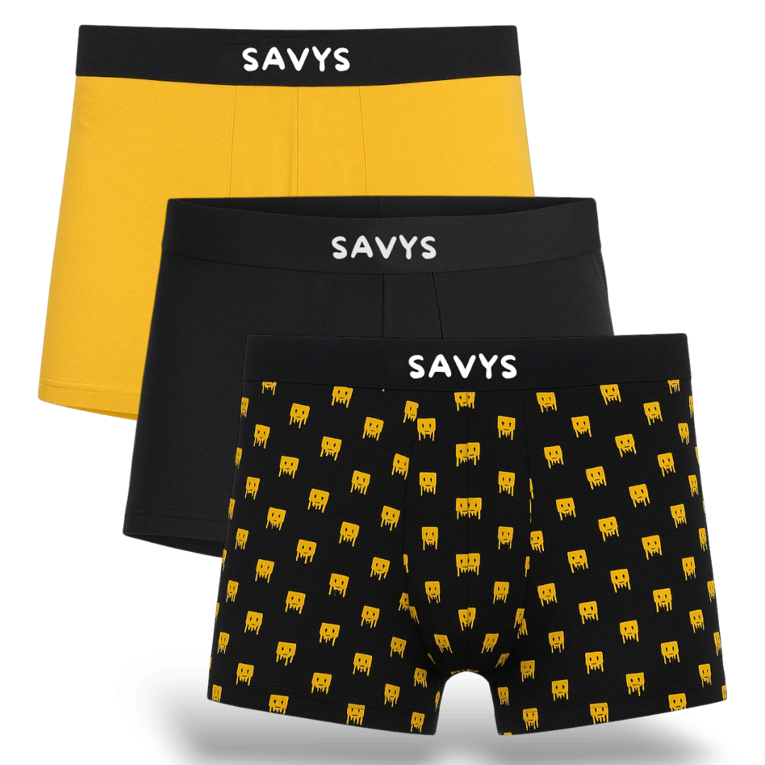 Men Printed Boxershort Underwear (Pack of 3) - Savys - 