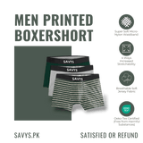 Men Printed Boxershort Underwear (Pack of 3) - Savys - 