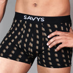 Men Printed Boxershort Underwear (Pack of 3) - Sand & Black - Savys Retail -