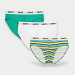 Men Printed Brief Underwear (Pack of 3) - Green Pulse - Savys Retail - 