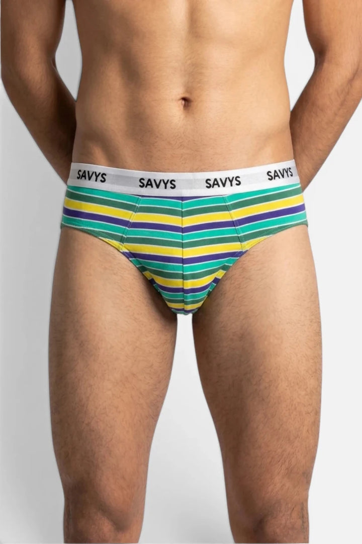 Men Printed Brief Underwear (Pack of 3) - Green Pulse - Savys Retail -
