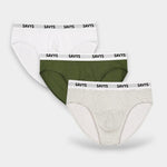 Men Printed Brief Underwear (Pack of 3) - Olive Stripe - Savys Retail - 