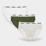 Men Printed Brief Underwear (Pack of 3) - Olive Stripe - Savys Retail - 