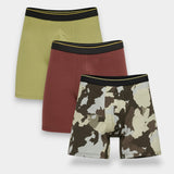 Men Printed Long Leg Boxer Brief (Pack of 3)