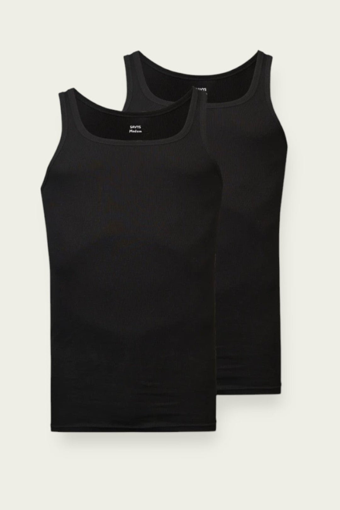 Men Ribbed Tank Top (Pack of 2) - Savys - 