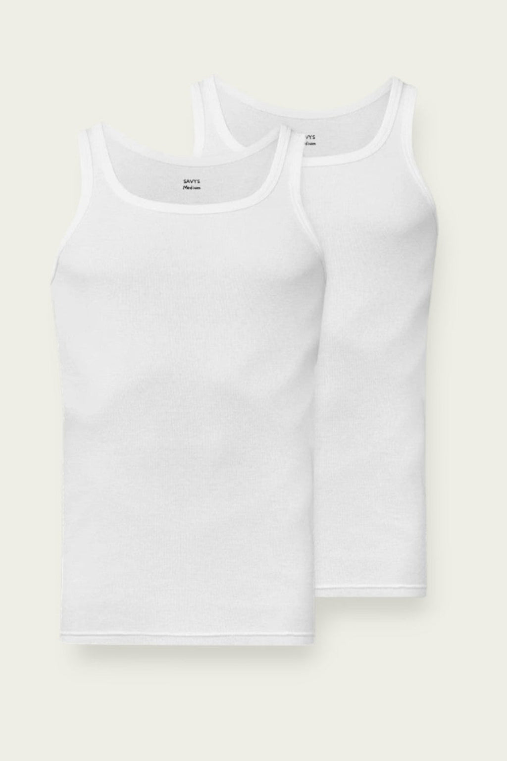 Men Ribbed Tank Top (Pack of 2) - Savys - 