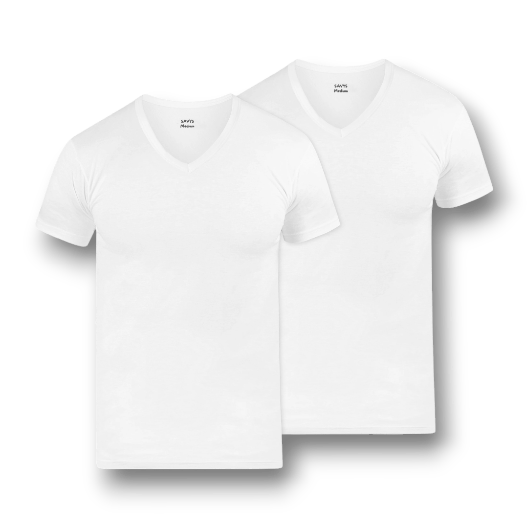 Men V Neck Undershirt (Pack of 2) - Savys - 