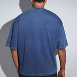 Navy Acid Washed Oversized Tee - Savys - 