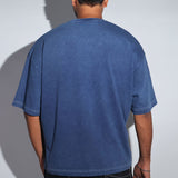 Navy Acid Washed Oversized Tee - Savys - 