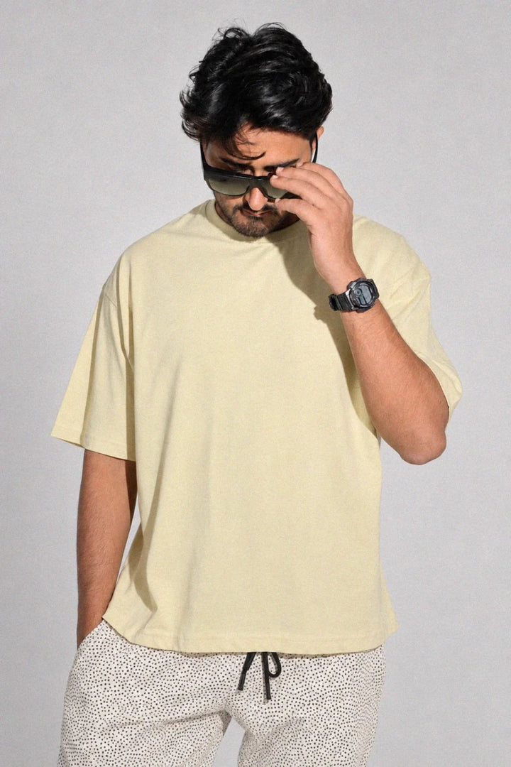 Oversized T Shirt - Pastel Yellow - Savys Retail -