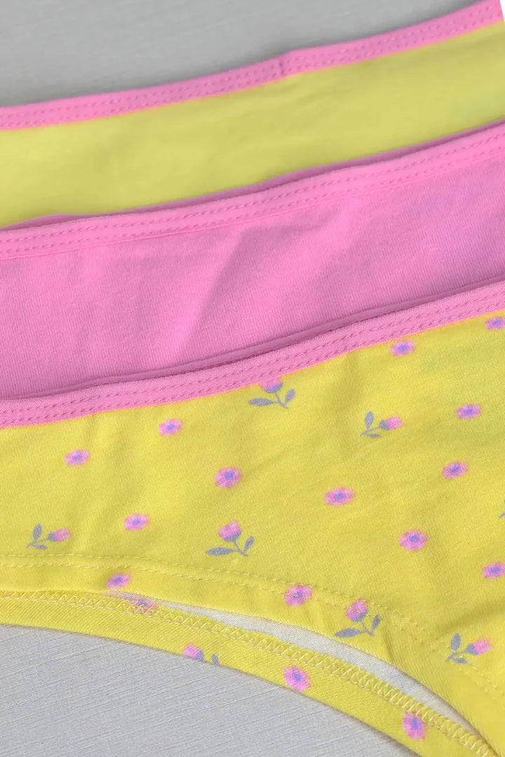Panty (Pack of 3) - Floral Yellow - Savys Retail - Panty