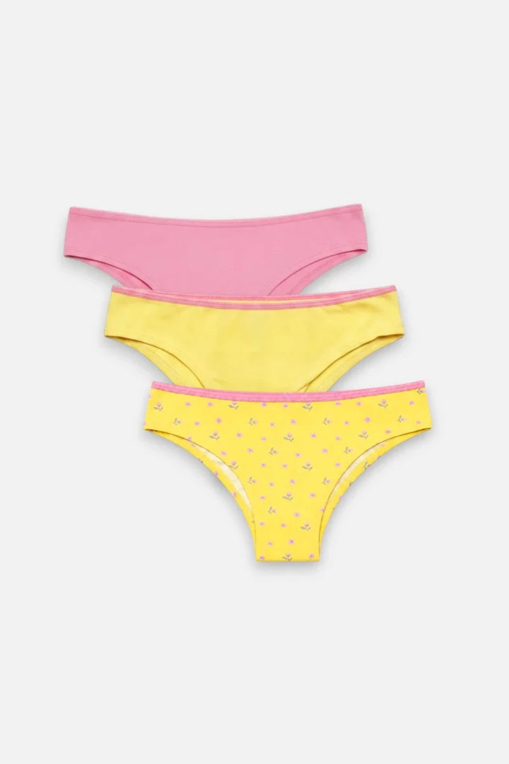 Panty (Pack of 3) - Floral Yellow - Savys Retail - Panty