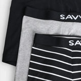 Printed Boxershort (Pack of 3) - Black Striper - Savys Retail -