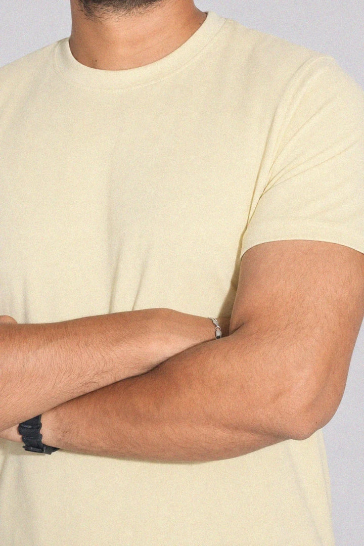 Regular Fit T Shirt - Pastel Yellow - Savys Retail -