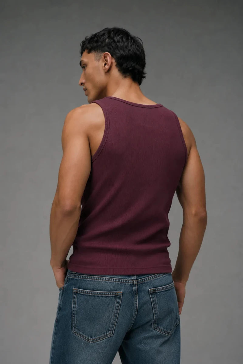 Rib Tank Top - Berry Wine - Savys Retail -