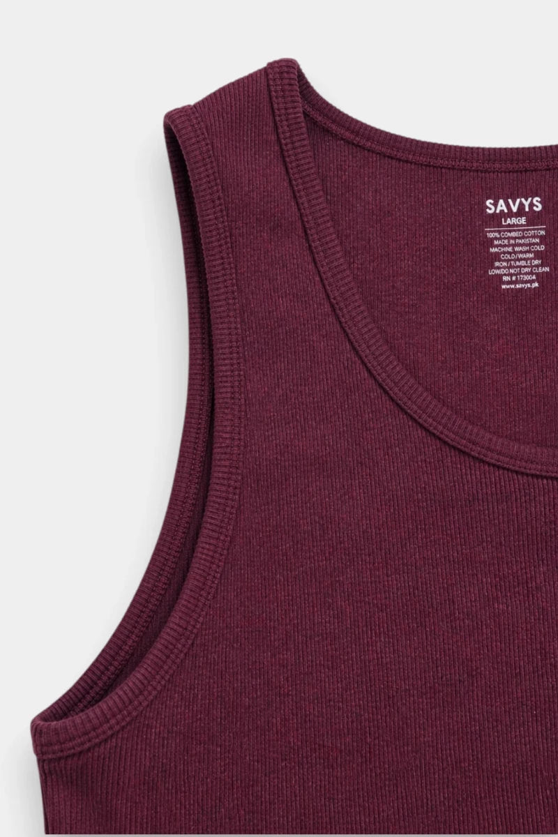 Rib Tank Top - Berry Wine - Savys Retail -