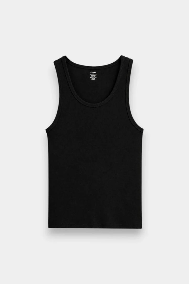 Rib Tank Top - Black - Savys Retail -