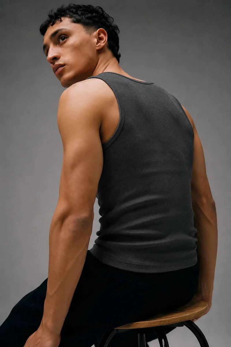 Rib Tank Top - Dark Grey - Savys Retail -