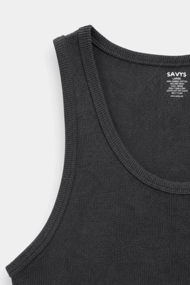Rib Tank Top - Dark Grey - Savys Retail -
