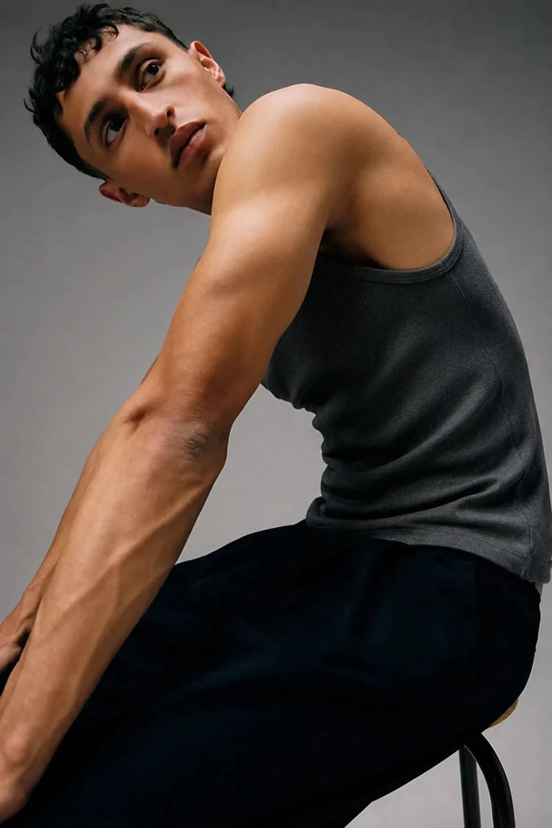 Rib Tank Top - Dark Grey - Savys Retail -