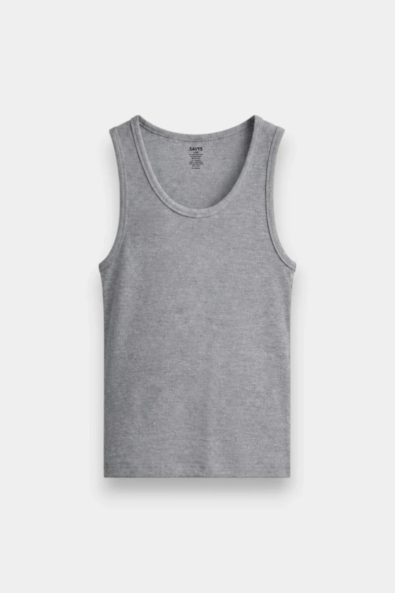 Rib Tank Top - Grey Melange - Savys Retail -