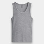 Rib Tank Top - Grey Melange - Savys Retail -