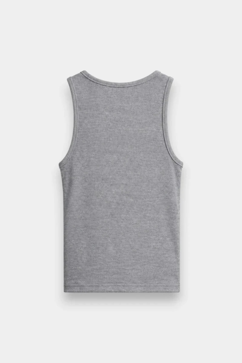 Rib Tank Top - Grey Melange - Savys Retail -