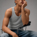 Rib Tank Top - Grey Melange - Savys Retail -