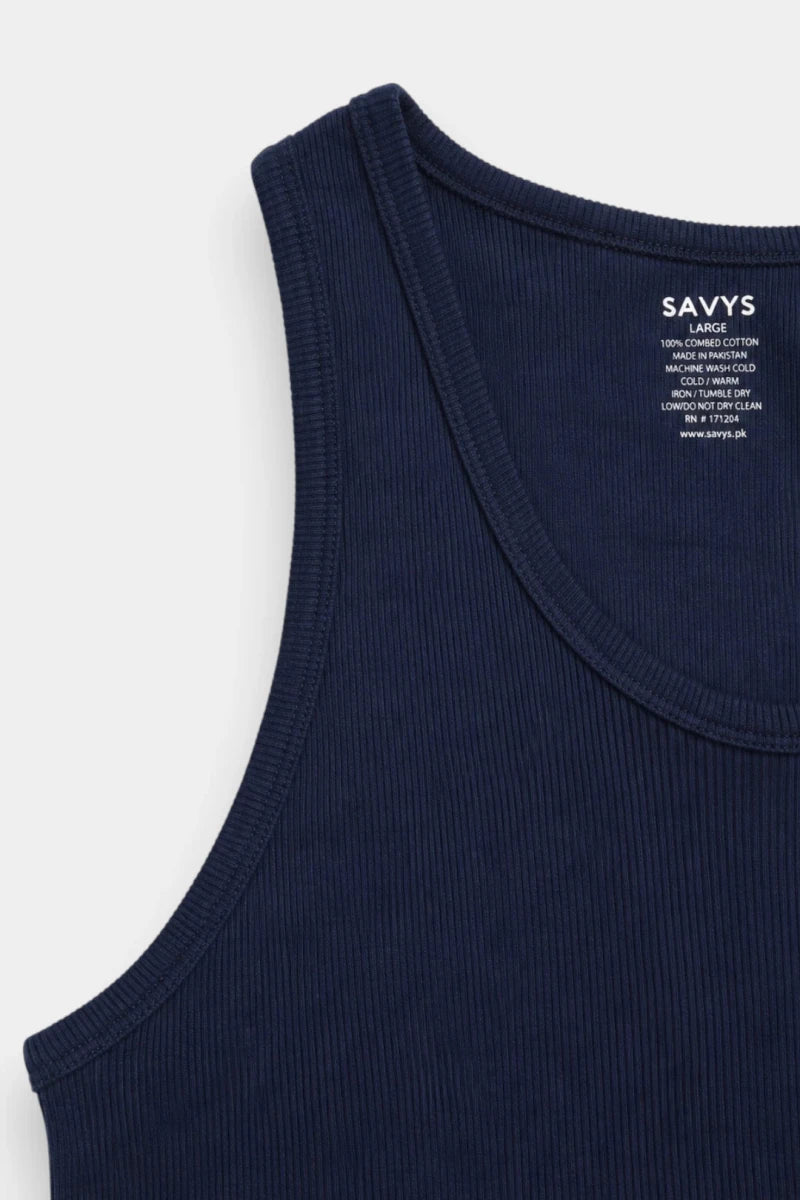 Rib Tank Top - Navy - Savys Retail -