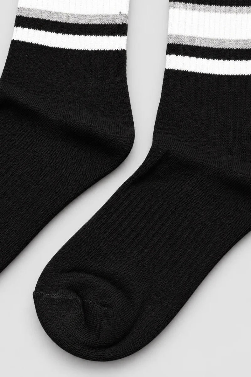 Sole Cushioned Varsity Crew Socks (1 Pair) – Midnight Black - Savys Retail -