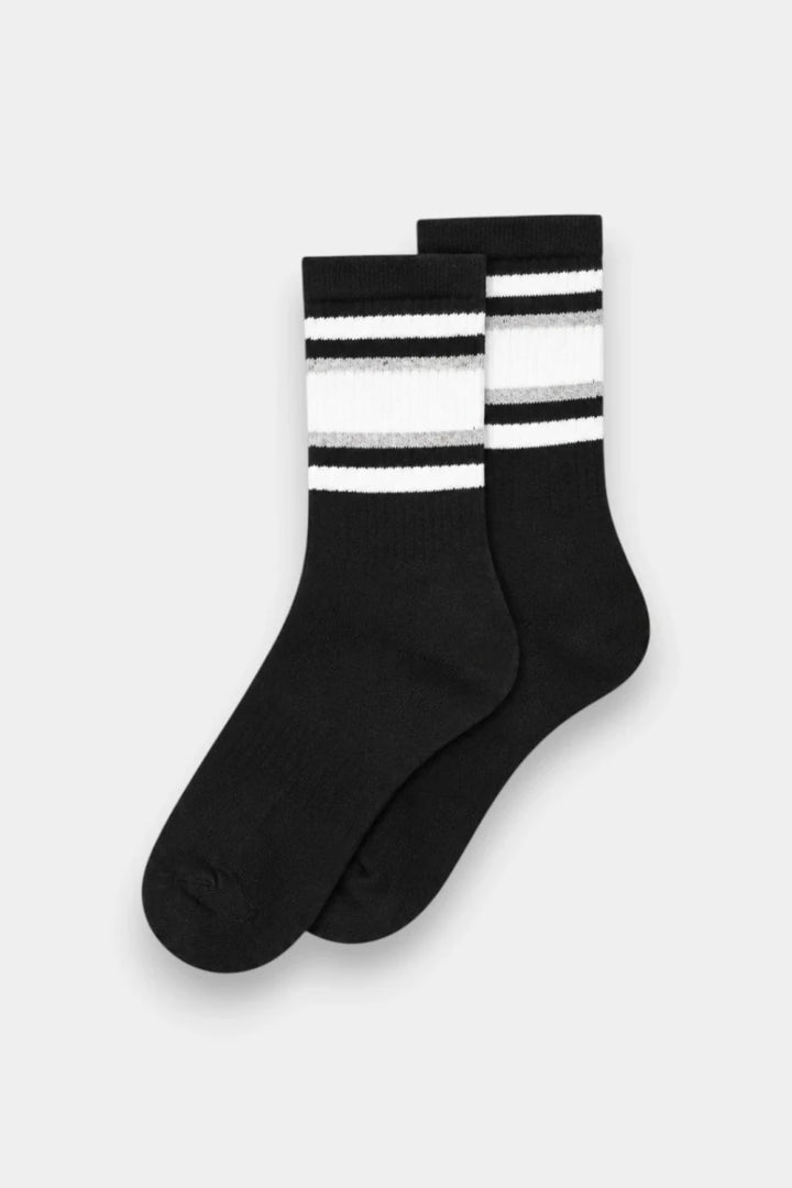 Sole Cushioned Varsity Crew Socks (1 Pair) – Midnight Black - Savys Retail -