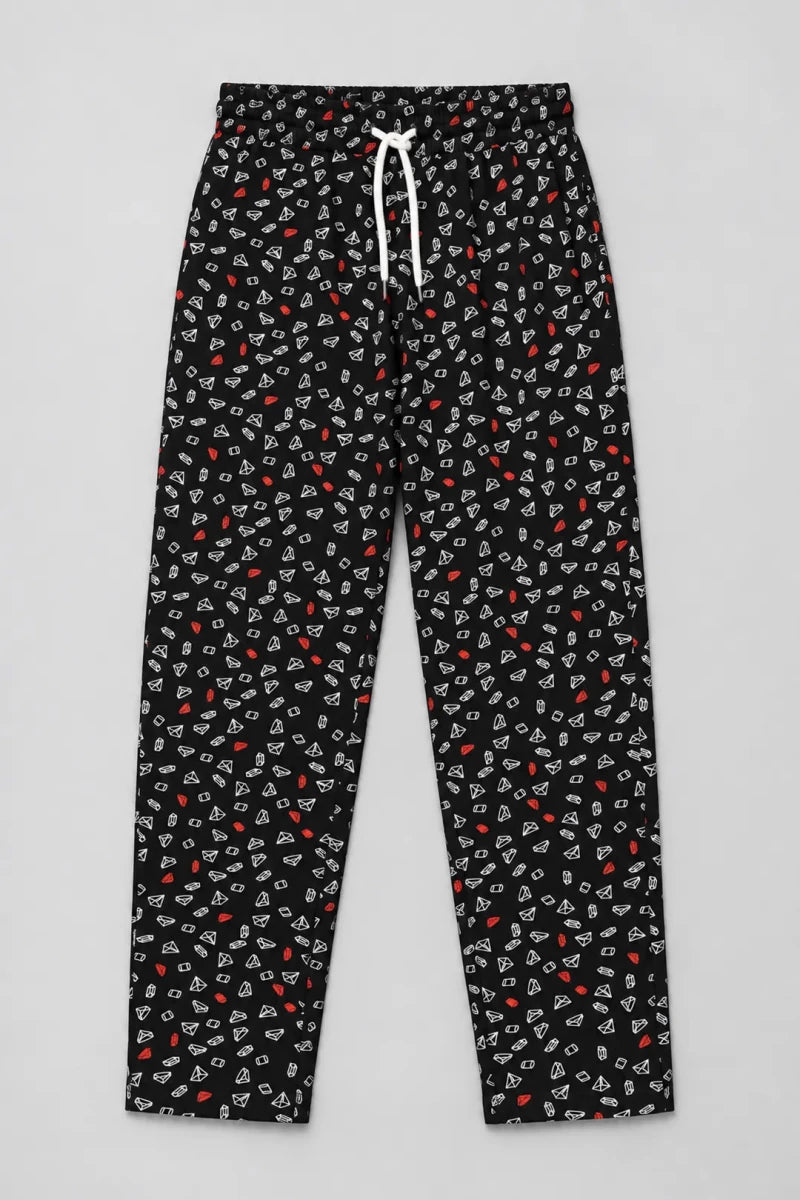 Straight Trouser - Black Diamond - Savys Retail - lounge wear