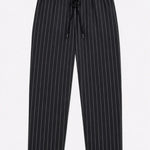 Straight Trouser - Black & White Striped - Savys Retail - lounge wear